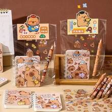 3pcs/Set Capybara Stationery Set, Cute Student Reward Gift Box, High-Quality Water Rat Souvenir, Back To School Small Gift - Multicolor - View 4
