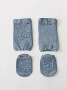 1 Set Cute Baby Knee Pads, 2pcs Non-Slip Cartoon Newborn Baby Knee Pads | Crawling Leg Warmers Set, Toddler Crawling Exercise Mat Set - Multicolor - View 10