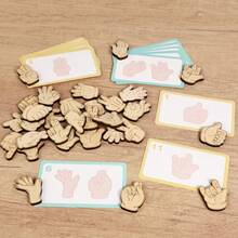 1 Set Wooden Hand Gesture Puzzle Game, Suitable For Children 3+ Years Old, Interactive Competitive Toy To Train Hand-Eye Coordination And Reaction Skills - Finger Puzzle - View 9