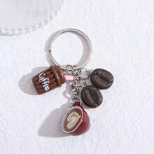 1 pezzo Portachiavi decorativo a forma di tazza di caffè, ciondolo minimalista per borsa, accessorio portachiavi per auto, regalo per madre, padre, laurea e insegnante - Multicolore - Visualizzare 2