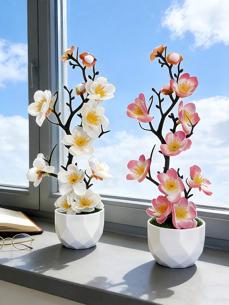 Planta de orquídea Phalaenopsis artificial, similar a la vegetación natural, sin maceta incluida, adecuada para colocación en interiores/exteriores como alféizar de ventana, balcón, entrada o sala de té, boda, decoración del hogar, decoración de la habitación, Pascua, dormitorio, sala de estar, floral, decoración de boda, planta falsa, flor artificial - Multicolor - Añade 10
