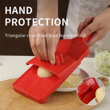 Cortador de verduras con hoja en forma de V y protección para la mano, rebanador manual para preparación de cocina - Multicolor - Ver 9