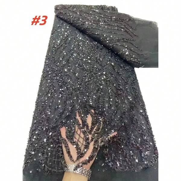 قماش دانتيل مطرز بترتر عالي الجودة من أفريقيا، قماش دانتيل فرنسي نيجيري مناسب لصناعة فساتين الزفاف