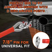 Outdoor Rescue Towing Rope - Including Steel Hook+Reflective+Storage Bag - Thick And Thick Towing Rope - Suitable For Use In Cars And Trucks - Suitable For Various Scenarios Such As Towing And Rescuing Vehicles When They Break Down, Towing, Etc - 16英尺 - 查看 5