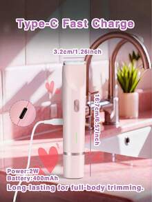 GENAI Máy tỉa lông điện cầm tay dành cho nữ, máy cạo hai đầu dùng để tỉa lông vùng nách, chân, tay và vùng bikini. - Nhiều màu - Xem 11