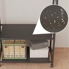 Multifunctional Clothes Rail Garment Hanging Stand Shoe Rack Home Storage Shelf - Black - View 8