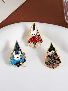 1套游戏珐琅徽章卡通胸针松树翻领别针徽章背包服装配饰时尚饰品粉丝朋友礼物 - 彩色 - 查看 8