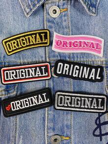 1 Set Of 3/6/9pcs Black, Gold, Silver, Pink ORIGINAL English Letter Embroidery Patch Cute Fashion Polyester Badge Applique DIY Clothing Iron On Patches Sew Accessory Cloth Stickers Suitable For Backpacks, Jeans, Jackets, T-Shirts, Hats, Dresses, Etc - Multicolor - View 2