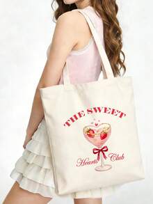 Disponible en talla S/M/L, bolso de lona grande con capacidad, bolso de compras, bolso de hombro con tema de corazón rosa, bolso de regalo con patrones de acuarela de corazón, lazo, cereza, fresa, arcoíris, estrella, adecuado para cumpleaños, vacaciones, Día de San Valentín, Día de la Madre, aniversario, regreso a la escuela, fiesta de graduación, fiesta temática de niñas, piscina, playa, fiesta de spa, despedida de soltera, boda, bolsa de caramelos y aperitivos de cumpleaños, decoración de fiesta - Beis - Ver 15