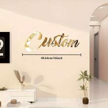 Large Gold Mirror Letter Acrylic Name Plate, Personalized Wall Decor Plaque, Custom Wedding And Party Sign, Home Decoration Gift - Multicolor - View 7
