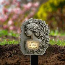Eternal Commemorative Personalized Acrylic Cemetery Plaque - Salute To Beloved, Long Term Outdoor Preservation, Multiple Styles Of Cemetery Commemorative Stakes To Choose From, Classic Acrylic Outdoor Commemorative Plaque With Strong Durability, Suitable For Easter And Commemorative Days, 2D Flat Printing, Acrylic Decorative Garden Stakes - A - View 4