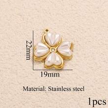 1件装不锈钢时尚心形、十字架、牛头造型包包挂饰，可用于装饰包包、项链和耳环，是DIY珠宝制作的理想配件，适合日常佩戴。 - 金黃色 - 查看 14