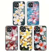 Nueva serie de flores de pareja de alta gama para el Día de San Valentín, paquete de lentes de espejo completo de vidrio blanco, funda suave para teléfono móvil para iPhone X 11 12 13 14 15 16 Plus Pro ProMax, protección de cámara, anti-huellas, ligera, elegante. - Negro 3 - Ver 7