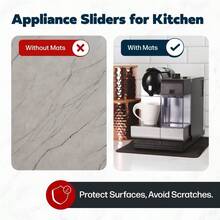 Cooks Innovations: Original 3 Pack Kitchen Countertop Appliance Sliders Mat - Scratch Protecting And Heat Resistant Easy Moving Slider Mats For Countertop Appliances - Coffee Maker Air Fryer Blender - Charcoal - View 7