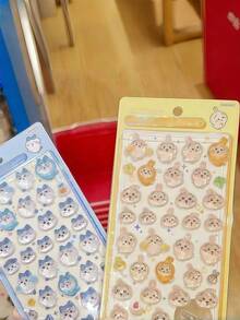 1pc Cute Cartoon 3D Sticker, Adorable DIY Phone Decor Sticker, Gift For Girls, Handmade Toy, Random Assorted Styles And Colors - Multicolor - View 3