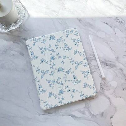 Pretty Flowers On Light Blue Floral Pad Case Compatible With IPad 10th, IPad Air 6th/4th/5th 10.9inch, IPad 9.7inch, IPad Pro 11inch, 2022/2021, IPad 9/8/7, 10.2inch