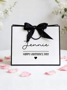 1pc Personalized Bridesmaid Gift Bags, Customize Text,Custom Wedding Gift Bags, Bachelorette Party Bag, Bridal Party Gift Bag, Ribbon Gift Bag,Elegant Gift Bag,Personalized Bridesmaid Gift Bag, Elegant Bridal Party - Multicolor - View 11