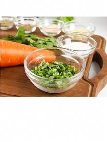 10pcs Transparent Glass Small Bowls, Kitchen Spice Plates, Soy Sauce Plates, Vinegar Plates, Garlic Dipping Bowls, Suitable For Gatherings, Snacks, Food - Transparent - View 7