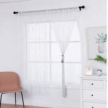 1 pieza Cortina divisoria minimalista en forma de S, cortina colgante divisora de ambientes para sala de estar/entrada - 1PC - Ver 5