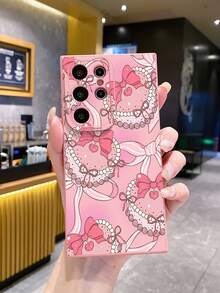 1个蝴蝶结UV印刷防摔手机壳，适用于三星/Galaxy/Infinix/Redmi/OPPO/VIVO/Realme安卓机型 - 粉色 - 查看 5