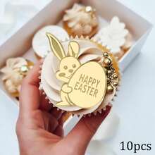 5pcs/10pcs/20pcs Easter Cupcake Decorations, Easter Eggs Rabbits Decor For Holiday Party Birthday Cake Decorating Supplies - Multicolor - View 6