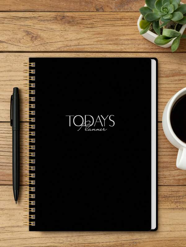 1pc Minimalist Weekly Planner, A4 Undated Weekly Daily Planning Journal With Priorities, Task Tracker & Daily Notes, Sprial Desk Notebook For School Home Office Supplies Desk Accessories