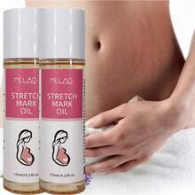 2 Bottles MELAO Firming Body Oil, Specially Designed For Stretch Marks, Stretch Mark Care Oil And Abdominal Care Oil, Suitable For Pregnancy And Postpartum, Containing Natural Plant Oils, Fading Stretch Marks, Firming Skin, 125ml - Rose Red - View 2