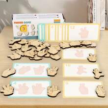 1 Set Wooden Hand Gesture Puzzle Game, Suitable For Children 3+ Years Old, Interactive Competitive Toy To Train Hand-Eye Coordination And Reaction Skills - Finger Puzzle - View 10
