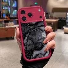 Marble Pattern Phone Silicone Case For Iphone 17 16 15 14 13 12 11 Pro Max Plus 16E Creative Design Cover - Marble Burgundy75YJ - View 3