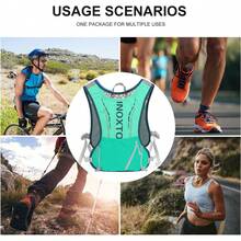 Mochila de chaleco de hidratación, ligero, paquete de chaleco para correr con bolsa de agua de 1.5 L, mochila de día para senderismo, senderismo, correr, ciclismo, carreras, maratón para mujeres, hombres y niños - Verde - Ver 6