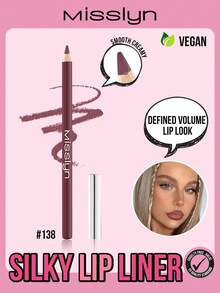 MISSLYN 丝滑唇线笔，顺滑易涂，持久显色，精准勾勒唇形，防晕染，一笔成型，丝滑柔润，打造立体唇妆，木质笔身设计，经典铅笔造型，中等硬度笔芯，适合初学者使用。 - #138 - 查看 2