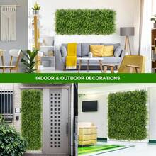 12 paneles de césped artificial de 50 x 50 cm, paneles de plástico para setos como pantallas de privacidad con protección UV (aprox. 3 m²), pared verde artificial para jardín, terraza, decoración de bodas y cumpleaños en interiores y exteriores. - 12 piezas - Ver 1