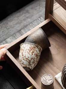 1个陶瓷拿铁咖啡杯，高品质陶瓷情侣水杯，个性化马克杯，牛奶麦芽早餐杯，创意办公杯，迷你大师杯，茶杯 - 彩色 - 查看 7