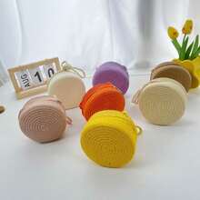 Children's Straw Bag Girls' Mini Crossbody Bag Coin Purse - Pink - View 2