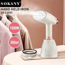 Bàn ủi hơi nước cầm tay đa năng SOKANY 12003, công suất cao 1500W, làm nóng nhanh, dung tích lớn 260ml, ủi 360° mọi hướng, màn hình LED và mặt bàn bằng thép không gỉ, dễ dàng ủi cổ áo và cúc áo, thiết bị gia dụng thiết yếu cho các chuyên gia kinh doanh và gia đình. - Xem 2