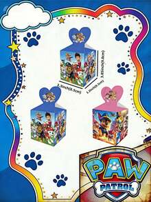 Paw Patrol 12 cutii cadou cu mânere, model Patrula Cățelușilor, cu motive animale drăguțe, cutii cadou din hârtie colorată, culori și stiluri aleatorii (12 buc/set), material hârtie kraft, cadouri, cutii cadou autoetanșabile de unică folosință, cutii cadou cu desene animate Patrula Cățelușilor, cutie de bomboane pentru petreceri surpriză de ziua de naștere, pungi cadou pentru decor de petrecere, cea mai bună cutie cadou de sărbători pentru prieteni, cutie cadou pentru decor de atmosferă de petrecere - Multicolor - Vizualizare 3