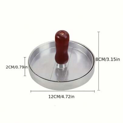 1pc Aluminum Burger Press Tool For Making Homemade Burger Patties, Including Beef And Chicken, Ideal For Breakfast Sandwiches. This Easy-To-Use Kitchen Gadget Ensures Uniform Patty Shape, Perfect For Food Preparation