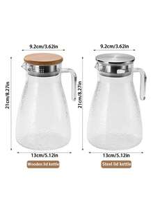 1PC New Design Cold Water Pitcher, High Temperature Resistant PC Plastic Jug, With Lid And Handle, Hammered Texture, Suitable For Hot And Cold Beverages, Perfect For Use In The Kitchen, Dining Room, Picnics, Etc. - Multicolor - View 2