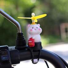 Popular Cute Windmill Bicycle Motorcycle Decoration Duckling Car Ornament Trending Animal - Upgraded Version With Rotating Fan - View 16