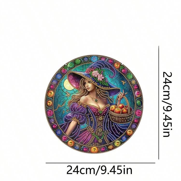 SNA 2026新款异形万圣节魔法帽女巫5D DIY钻石艺术挂饰钻石画挂饰桌面装饰DIY工艺品钻石画 - 半成品-需要自己貼鑽 - 查看 7