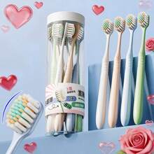 3pcs/8pcs Set Convex Wide Head Soft Bristle Toothbrushes, Deep Cleaning For Adults & Couples, Home & Travel Use - Multicolor - View 6