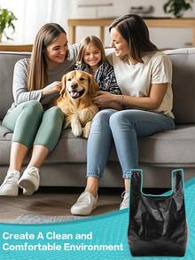 200个/15.75*23.62英寸厨房浴室垃圾袋,6卷/50个背心式垃圾袋,适用于办公室、厨房、卧室垃圾桶,黑色便携耐用垃圾袋 - 彩色 - 查看 4