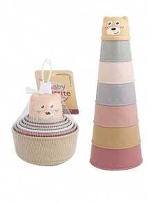 1 Set Of Funny Stackable Cups, Educational Toys For Early Learning And Cognition, Suitable For Bathroom, Beach, And Pool Use. Random Colors. School Supplies, Halloween Decorations, Newborn Toys, Educational Learning, 18-Month-Old Toys, Children's Pool, Bath Toys, Baby Carriers, Tummy Time Toys, Preschool Toys. - Multicolor - View 1