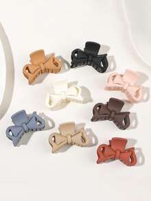 4/5/6/8pcs Minimalist Small Size Hair Claws With Bow Design Claw Clips Hair Clips Hair Jaw Clip Hair Clamps Hair Clutch Hair Catcher Clip Fall Winter Hair Accessories For Women For Vacation Outfits Woman - Multicolor - View 7