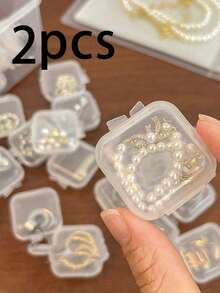 1 pieza Joyero, Joyero de viaje portátil de piel sintética blanca, Joyero de almacenamiento negro, Joyero portátil mini rosa con cremallera, Caja de almacenamiento para collares, anillos, colgantes, pulseras, pendientes, Caja de embalaje de joyas, Adecuado como regalo del Día de la Madre, regalo de boda, regalo de dama de honor, regalo de aniversario, regalo de Navidad y regalo de boutique para la novia, Decoración de habitación - Multicolor - Ver 12