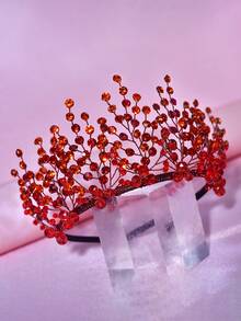 1件闪亮水晶树枝造型森林仙子皇冠头饰，适合节日庆典、派对装扮、新娘婚礼、舞台表演、春夏度假、女士家居美发配饰 - 彩色 - 查看 15