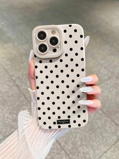1pc Polka Dot Printed Shockproof Phone Case Compatible With IPhone 17pro/17Air /17/17promax16/11/16pro/16plus/16promax/16e/15Promax/13/14/12/XS/XR/7G/8P, Compatible With Samsung Galaxy 11/12Pro/12/12X/13Pro/14Pro/15Pro/X3pro/, Compatible With Redmi 10/9/Note9/12c/Note11pro/Note8Pro/9C/9a