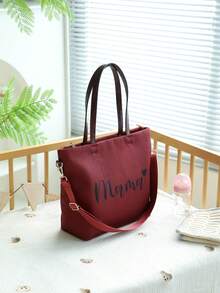 1pc Kids Letter Embroidered Polyester Handbag, Cute & Fashionable, Great Gift For Children On Valentine's Day - Multicolor - View 8