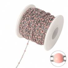 Dây chuyền hạt thép không gỉ 100cm, dây chuyền hạt nhựa nhiều màu sắc phong cách Bohemian, dây chuyền tráng men để làm trang sức DIY và phụ kiện vòng cổ. - Chuỗi tự làm - Xem 31