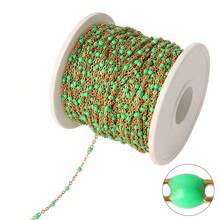 Dây chuyền hạt thép không gỉ 100cm, dây chuyền hạt nhựa nhiều màu sắc phong cách Bohemian, dây chuyền tráng men để làm trang sức DIY và phụ kiện vòng cổ. - Chuỗi tự làm - Xem 13